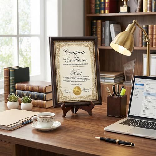 A4 Graduation Certificate Photo Frame, Certificate Frame, Document Frame, Black Border. Suitable for wall or desktop use. Size: 8.27-11.7 (in).