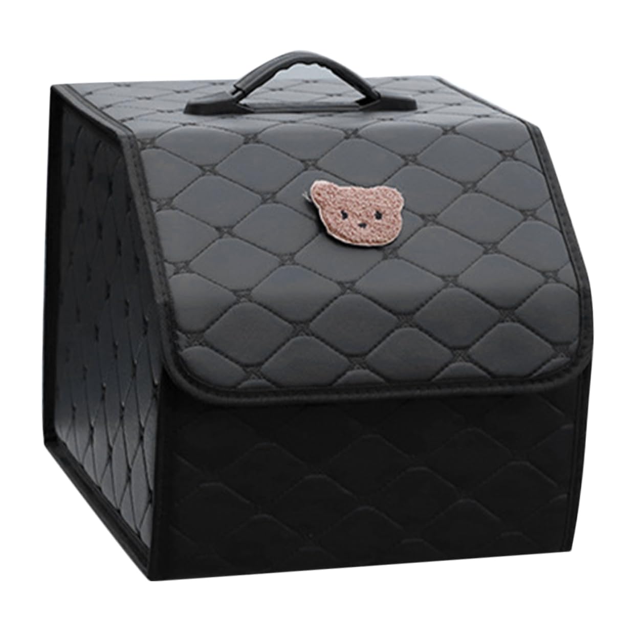 Véhicule pliable en coffre cuir organisateur portable fonctionnel noir