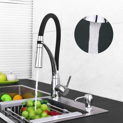 Whixori Taps Kitchen Faucets Sink Faucet Kitchen Sink Faucet Pull Down Sprayer Single Handle High Arc 360 degree Rotation 2 Water Outlet Modes Chrome-Plated Brass for Mixer Sink taps Bathroom Kitchen