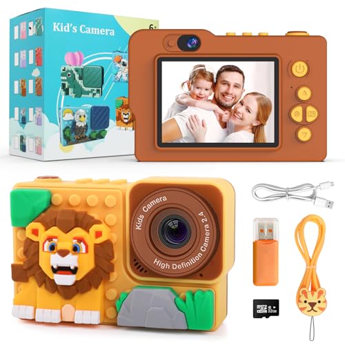 Appareil photo instantané pour enfants - 48 MP - Avec carte de 32 Go - Écran 2,4 - 1080P HD - Anti-chute - Pour anniversaire, Noël - Jaune