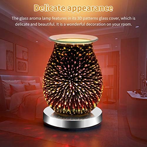 TopHGC Wax Melts Burner Aroma Light, 3D Touch Base Starburst Design Night Light - Plug in Electric Wax Burner for Wax Melts, Oil Burner & Oil Diffuser (Firework)