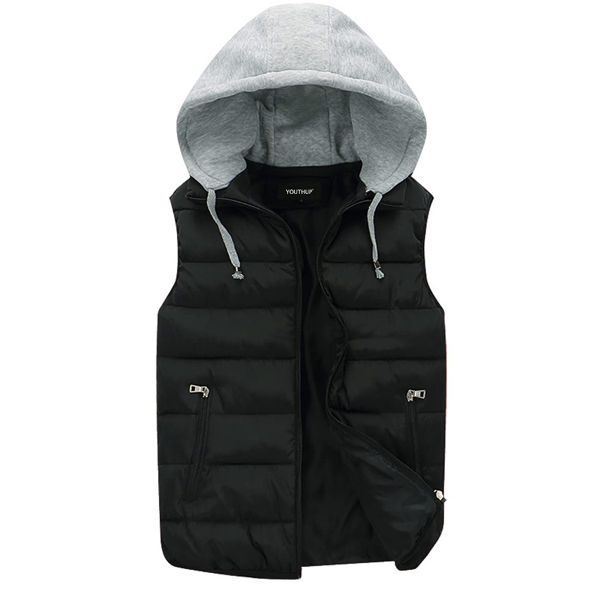 YOUTHUP Men's Vest with Cap Lightweight Padded