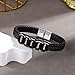 Black Bracelet for Men Personalized – Custom Engraved Name Bracelet with Up to 5 Charms – Handmade Gift for Husband, Boyfriend, Dad – Father’s Day Jewelry