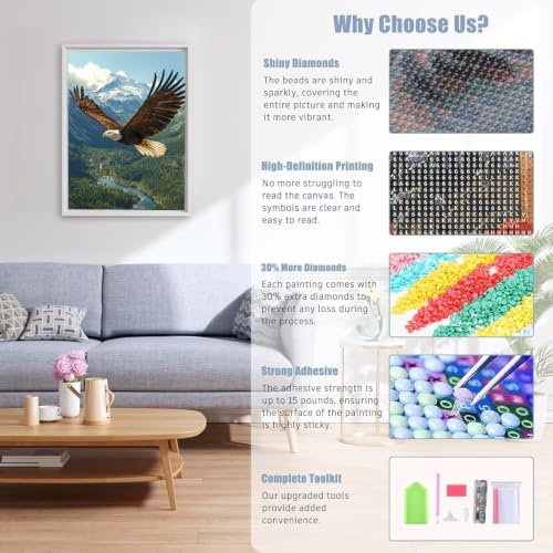 Hyupuanj Eagle animaux Diamond Painting Adulte 100x130cm u-618 – vue 5
