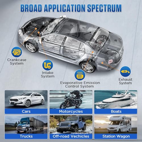 OURANTOOLS Rauch Leck Detektoren Rauch Tester Automotive Kraftstoff Leck Detektoren EVAP Rauch Maschine Leck Tester Rohr Leck Tester für 12V Fahrzeuge