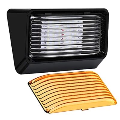 Leisure LED RV Exterior Porch Utility Light - 12v 280 Lumen Lighting Fixture. Replacement Lighting for RVs, Trailers, Campers, 5th Wheels. Black Base, Clear and Amber Lens Included (Black, 1-Pack)