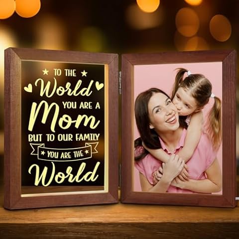 Mothers Day Gifts for Mom from Daughter Son , Mom Gifts 5x7 Picture Frame with Night Light , Table Night Lamp with Warm Words - Best Mom Ever Gifts First Mother's Day Gifts for New Mom Women Wife Cover