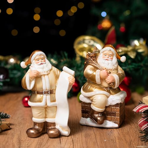 Statue de Père Noël en résine pour centre de table festif - 3