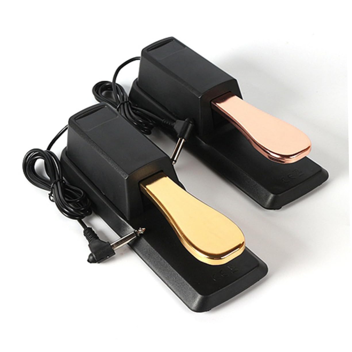 Pedal de Sostenido para Piano y Teclado Eléctrico Alta Resistencia, Material Abs Metal Dorado, Estilo Clásico y Pedal de Pie para Uso Profesional