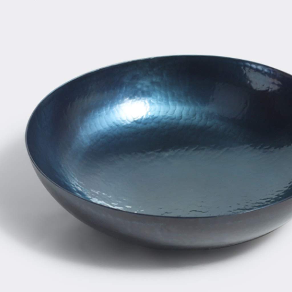 Schmiedeeiserner Bratpfannen-Wok, Haushaltsbackform, blauer unbeschichteter Wok, antihaftbeschichtete Pfanne, für Gasherd, 32 cm