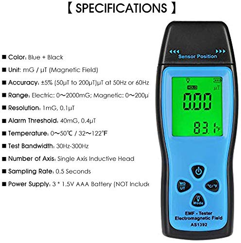 Medidor EMF digital portátil con pantalla LCD miniatura 4