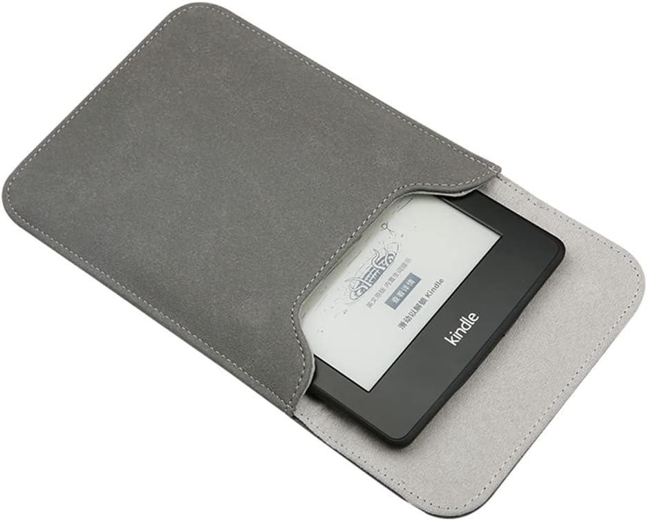 Sleeve Bag Suede Leather for 6.8" Kindle Paperwhite 11th Generation 2021 Released, Portable Water Repellent Protective Case, Brown