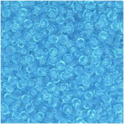 Light Blue Transparent Miyuki Japanese round rocailles glass seed beads 11/0 Approximately 23 gram 5 inch tube