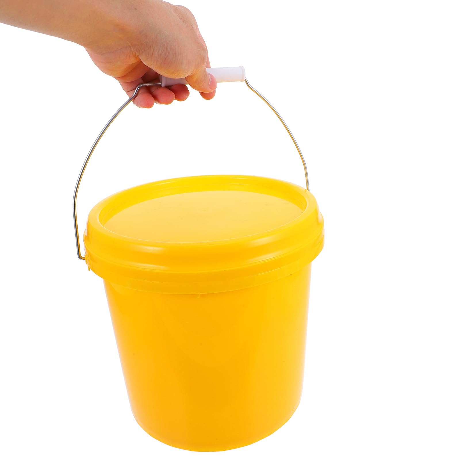 Operitacx Secchio di Plastica Portatile 5l con Coperchio Ermetico, Contenitore Multiuso per Acqua e Vernice, Set da 2 Pezzi per Uso Domestico e Giardinaggio, Resistente e Facile da Pulire