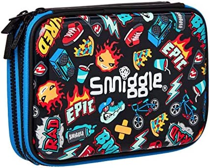 Smiggle Pencil Case Double-Up Hardtop 'Stylin' (Black)