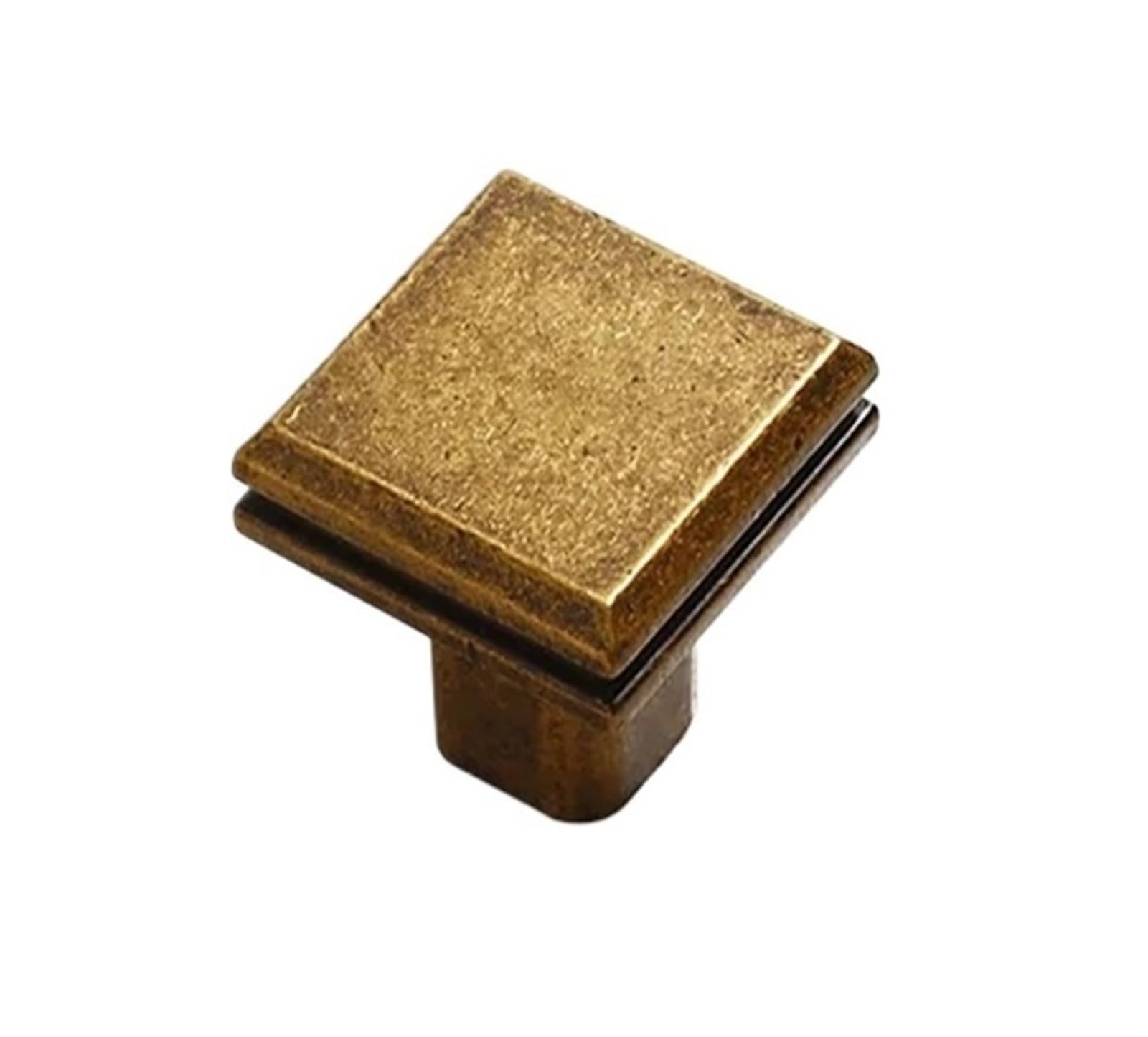 RUGAIKERBA Single-Hole Drawer Knobs, Zinc Alloy, Vintage Brass Finish