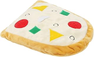 POPETPOP Pizza Dog Toy with Squeaker, Funny Food Dog Toys One Piece Pet Teeth Teasing Toy Interactive Stuffed Puppy Chew Toys for Small Medium Dogs Xmas Birthday Gifts