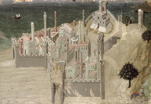 Affiche toile d'Ambrogio Lorenzetti 60x90cm pour une décoration murale de salon