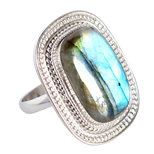 Bague labradorite ajustable en argent 925 : oubliez les problèmes de taille de doigt