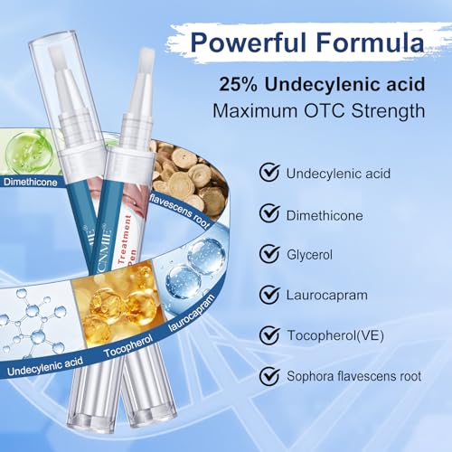 Image of Toenail Fungus Treatment Extra Strength, Fungi Nail Pen, 25% Undecylenic Acid, Ingrown toenail treatment, Repairs Yellow Thick Brittle Toe and foot fungus treatment extra strength - 9Pcs