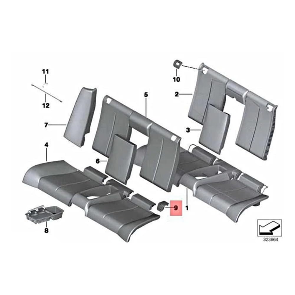 Funda para asiento trasero Isofix, guía Isofix, anclaje de asiento infantil, para BMW Serie 4 F33 2013-2020, pieza de repuesto ABS negra 52207337342