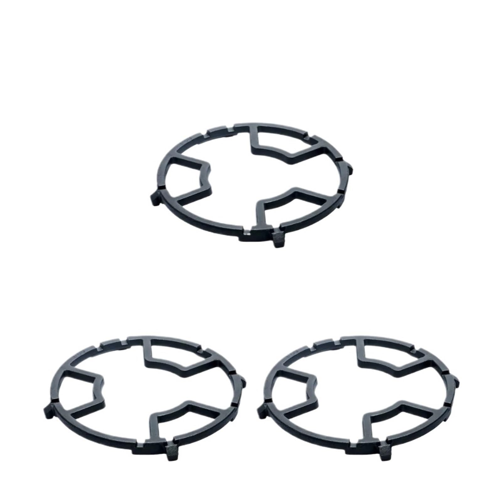 Wok-Ständer für Gasherd Gusseisen-Gaskochfeld-Pfannenträger-Untersetzer for Gasherd Mit 4 Krallen Und 5, 8 Schlitze, Schwarz, 1/2/3 Stk(3pcs)