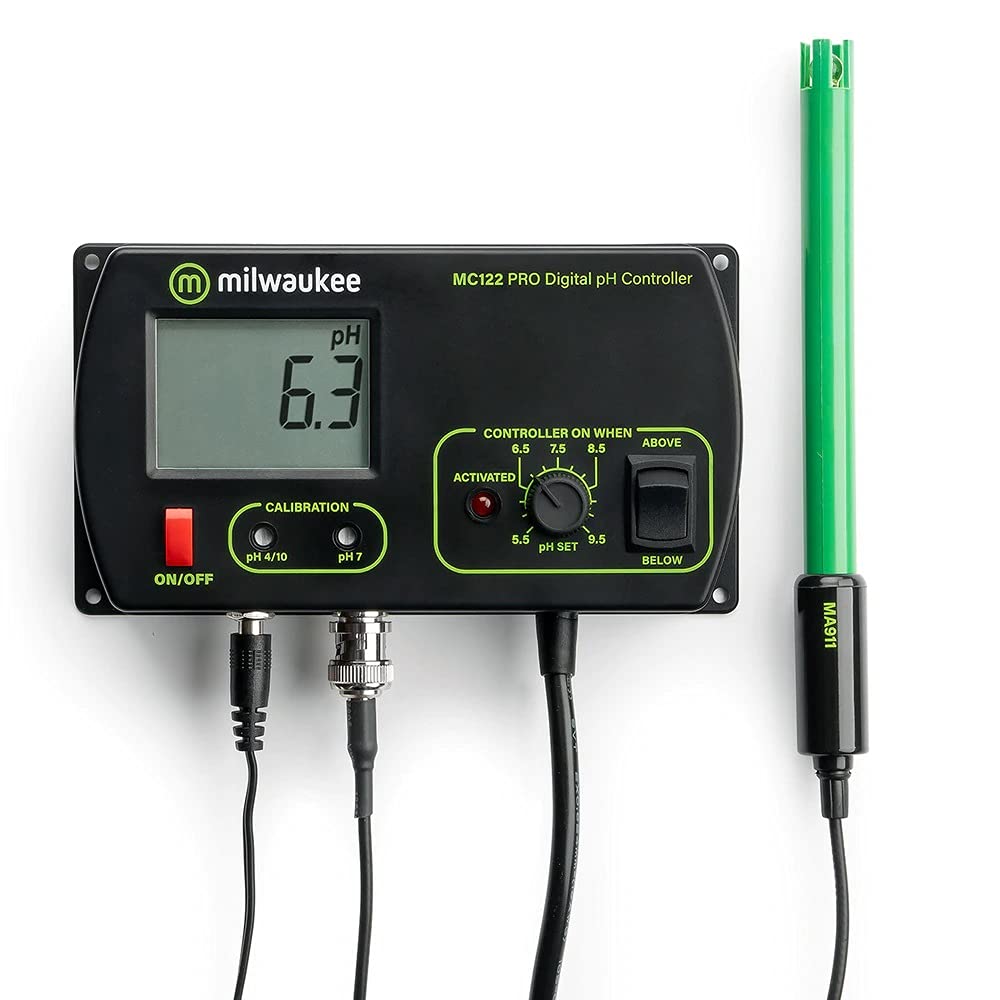 pH-Controller/Regler Milwaukee MC122 PRO inkl. pH-Elektrode, pH-Computer für Aquarium, Spa, Teich und Pool