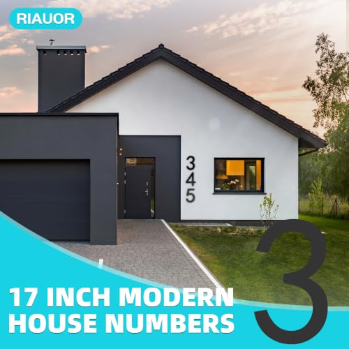 17 Inch House Numbers For Outside, Large Floating House Numbers For Outside, Big Address Numbers For House, Extra Large Black Metal 17 Inch House Address Numbers (3) by RIAUOR - Used condition - Image 6