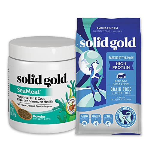 Solid Gold Grain Free Dry Dog Food For Adult & Senior Dogs - Made With Real Beef, Egg, And Pea - Seameal Multivitamin For Cats & Dogs - Grain Free Kelp Supplement #TOP29