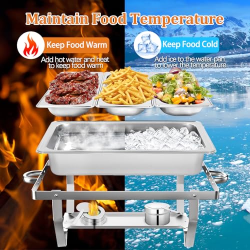 image for PRIJESSE Chafing Dish Buffet Set, 8QT Stainless Steel Chafer with 1/3 