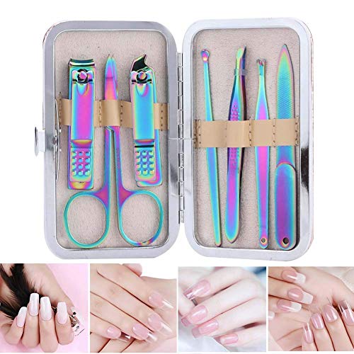 LBYJ 7pcs Maniküre Set, Edelstahl Nagelknipser Set Nageltrimmer Set Nagelfeile Schere Maniküre Pediküre Werkzeug… – Bild 3