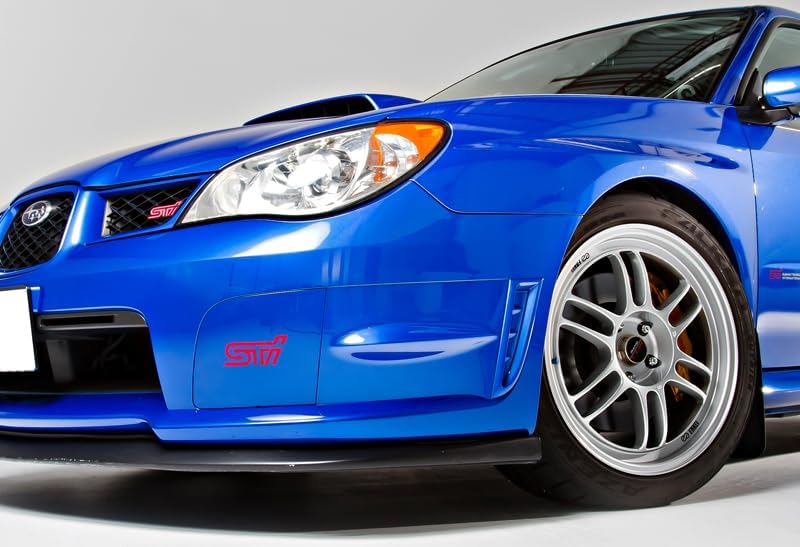 Pair ABS Materials Fog Light Lamp Bumper Bezel Cover Cap Compatible with 2006-2007 Subaru Impreza WRX STI (Blue)
