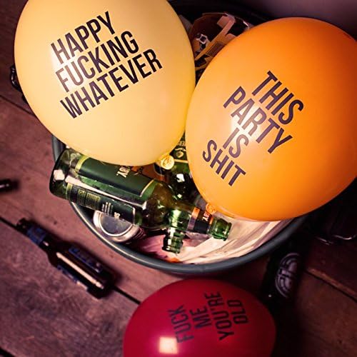 Firebox Abusive Balloons - 12 Pack of Rude Birthday Balloons and Party Decorations For Adults