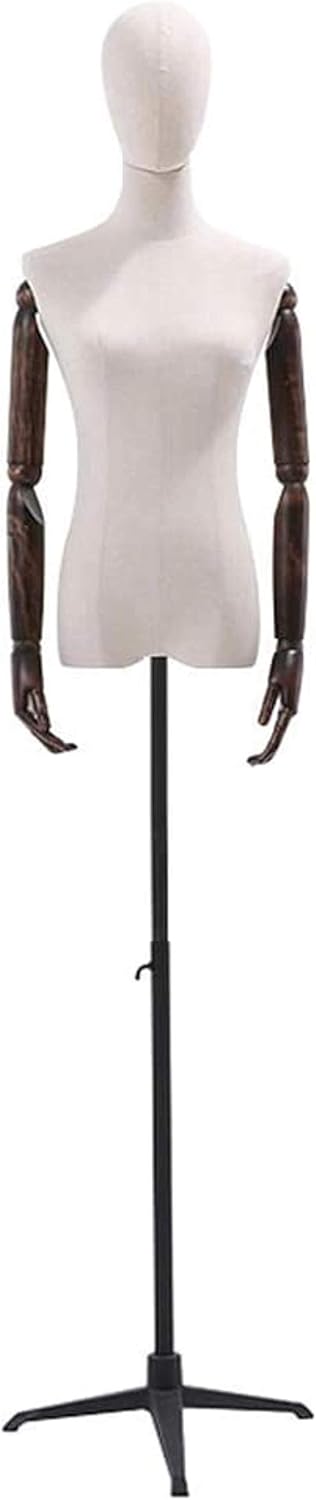 Professional Female Mannequin Torso Body Display Clothing Dress Form Tripod Stable Height Adjustable Metal Display