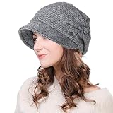 Einstellbare Größe: der Strickmütze ist optimal für Kopfumfang 58cm(mit verstellbarem Klettverschluss für eine angenehme Passform).