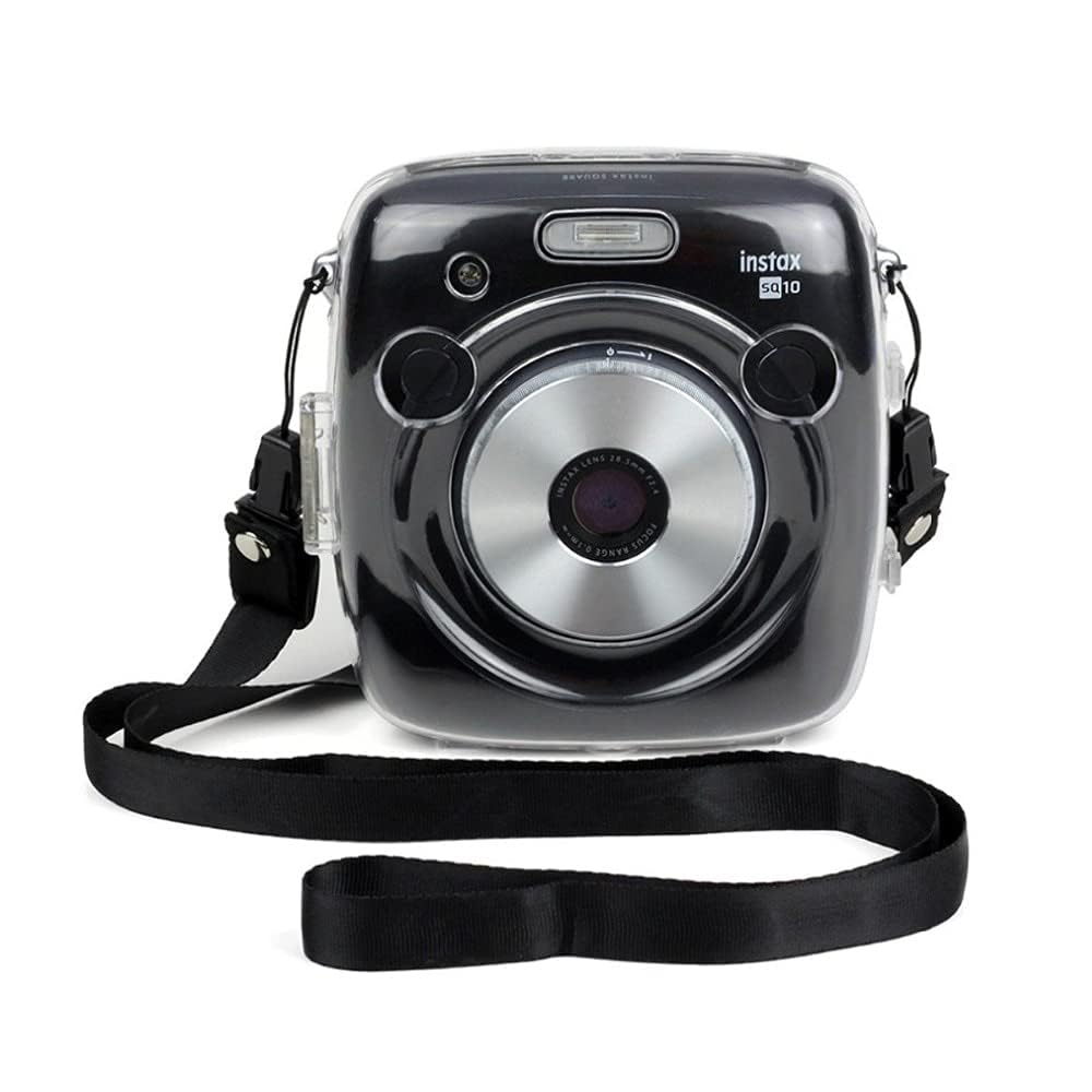 eWINNER Protective Case Compatible with Fujifilm Instax Square SQ10 Instant Film Camera/Crystal Hard Shell PVC Protective Cover Carrying Cover/with Adjustable Shoulder Strap -Clear (for Square SQ10)