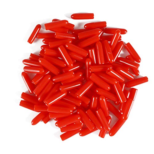 Screw Thread Protectors, PVC Rubber Round Tube Bolt Cap Plastic End Cap Cover Thread Protectors Red, Inner Dia 6mm? 100 Pcs - Image 3