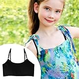 FUIPVGI 3 Pack Sports Bra for Girls,Soft Cotton Training Bras Underwear with Fixed Bust Pads and Adjustable Strap,Seamless Sports Underwear for Girls Teens 10-16 Years (Black,White,Skin Tone) - Image 7