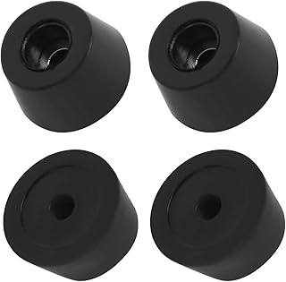 METALLIXITY Rubber Bumper Feet (21x12mm/0.83"x0.47") 4Pcs, Round Leg Pads Floor Protectors with Metal Washer - for Home Tables Chairs Cutting Board, Black