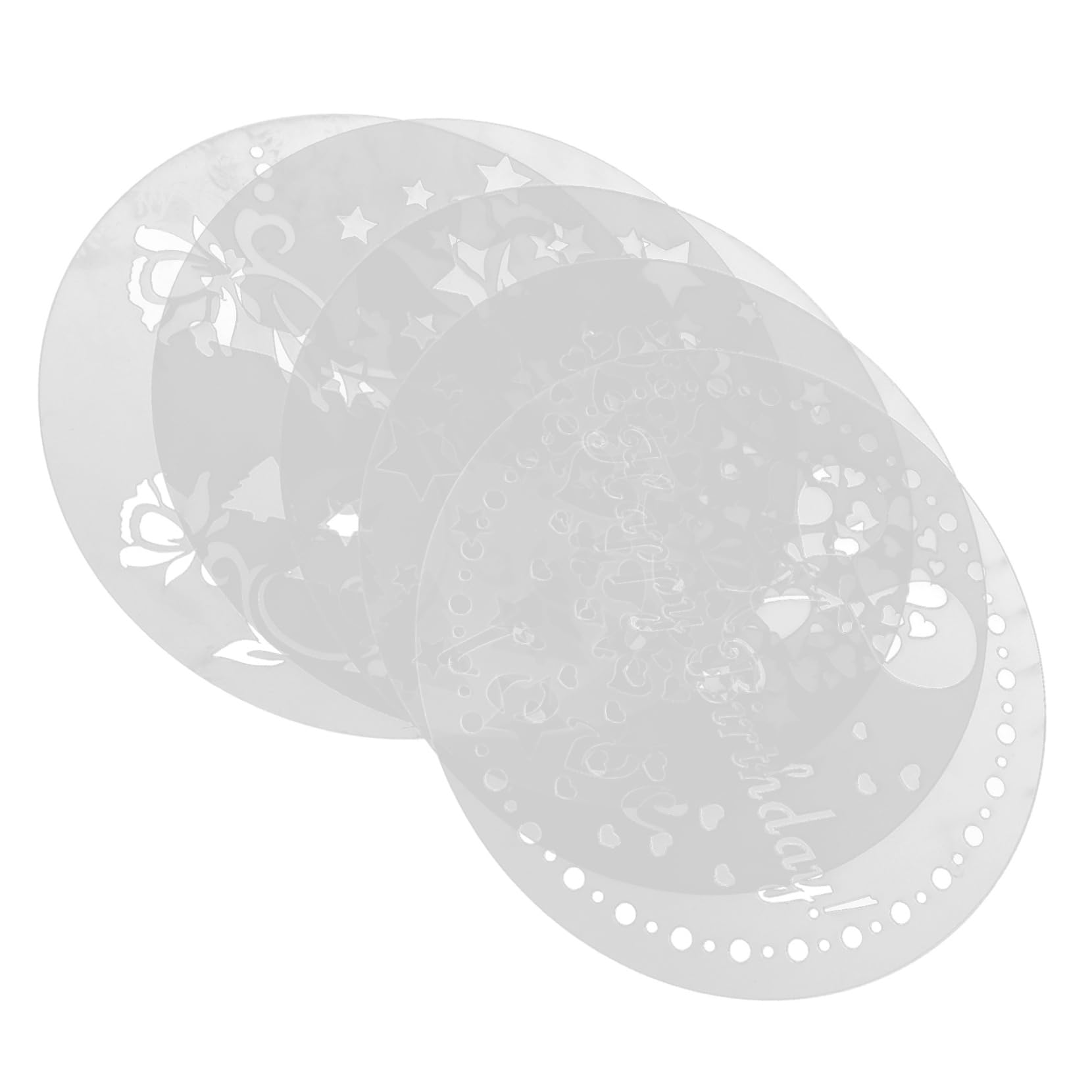 PRETYZOOM Latte Art Stencils Sturdy Plastic Sugar Powder Sieve Art Templates Easy to Clean and Dry