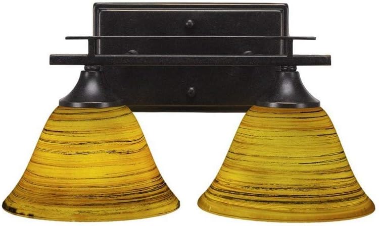 Toltec Lighting Uptowne 2 Light Bath Bar in Dark Granite (132-DG-454)