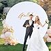 Gallety 7.2 FT White Round Backdrop Cover for 5 to 7.2ft Circle Stand - Adjustable Polyester Arch Backdrop Cover for Wedding Arch Birthday Party Photography Decoration