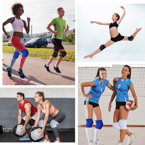 Image of Lenwen 12 Pairs Volleyball Knee Pads for Dancers Soft Breathable Knee Braces for Men Women Football Soccer Yoga Skating Wrestling Running Cycling(Medium,Classic Color)