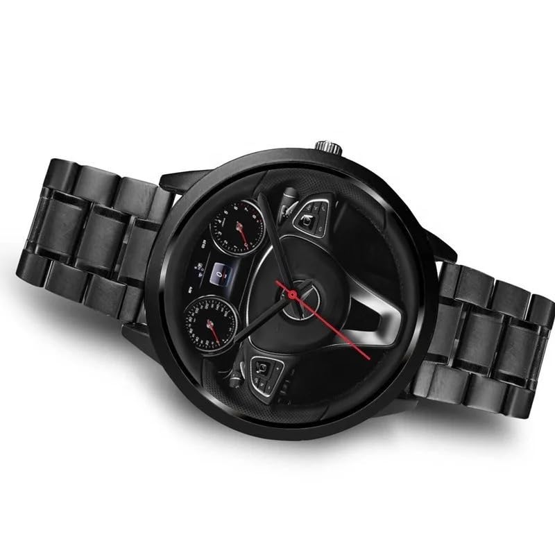 Bleaws Unique Cool Sports Stainless Steel Band Waterproof 2D car Steering Wheel Watch (B0D8CYP6SK) Amazon Price History, Amazon Price Tracker