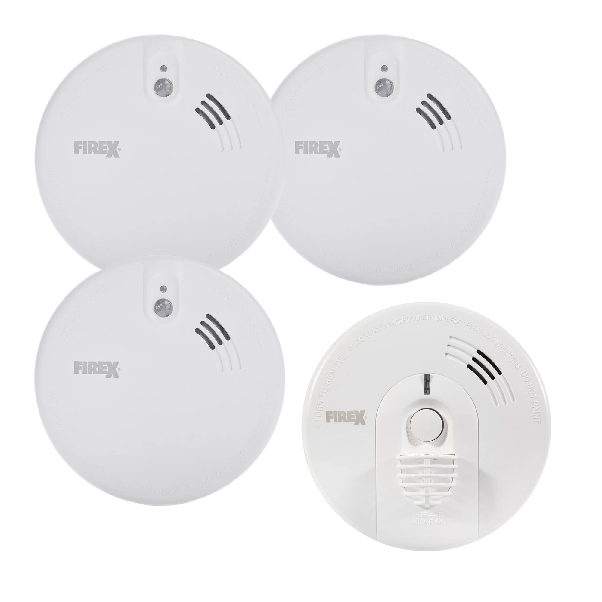 Mains Powered 3 Smoke Alarms And 1 Heat Alarm Kit With Alkaline Back-Up BatteryKidde Firex Kf Series from B&Q