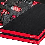 ONREVA Tool Box Foam, 2Pack 48x24x2 inch, Foam Inserts for Cases, Polyethylene Storage Sheets for Toolbox Hard Case, Tool Shadow Insert, Kaizen Organizer Sheet