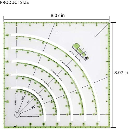 Circle Magic Quilting Ruler Tape - Multifunctional Quilt Ruler Patchwork Cutters Acrylic Craft Ruler - Cutting Ruler Fabric Ruler Measuring Tape Cutter Curved Quilting Supplies Clover Craft Cutter #TOP1