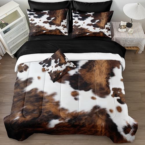 Bedbay Cow Print Comforter Set King Size Animal Skin Bedding