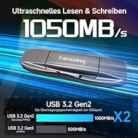 fanxiang 10X schnellere Externe SSD 960GB, bis zu 1050 MB/s, USB-C + USB-A – Ansicht 3