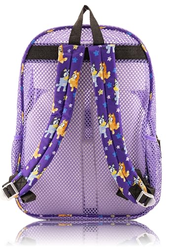 Bluey Backpack for Kids | Bluey and Bingo Bookbag for Girls, Boys, Unisex | Toddler Travel Bag, Mesh Cordura Lightweight Backpack | Ages 3+